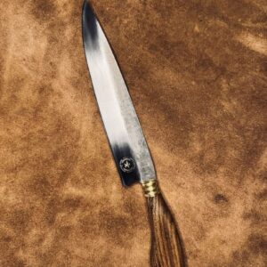 Faca Artesanal de Churrasco Brute Forge – Louro Preto com Cabo Sandero